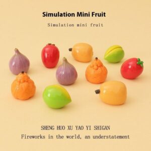 Elegant Artisanal Fig & Loquat Decorative Items for Handcrafted Accessory Enhancements – Unique Mini Ornament Set