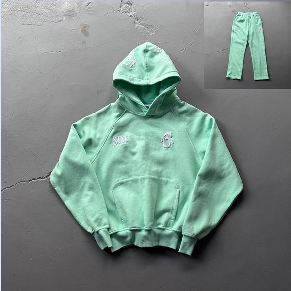 Men's Tracksuits Designer Embroidered letter hip-hop and velvet pullover hoodie long sweatpants men's trendy sports suit