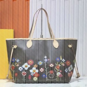 Designer bag luxury womens tote bags woman handbag brown flower shoulder Bags brand letter leather canvas lady crossbody Bag purse