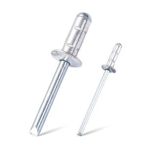 100Pcs Multi-Grip Blind Rivets Aluminium Dome Head Steel Shank Mandrel Increased Take up Strength Which Provide Wide Grip Range