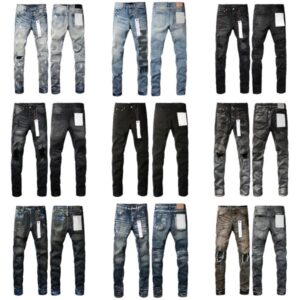 designer mens purples jeans Denim Trousers Fashion Pants High-end Quality Straight Design Retro Streetwear Casual Sweatpants Joggers Pant Washed Old Jeans