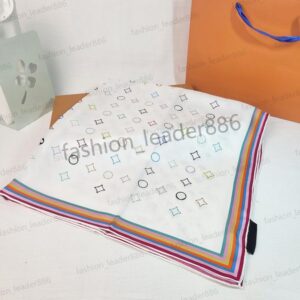 silk scarf multicolor square bandeau silk new square scarf Murakami designer women brand neck tie designer scarf for women hair thin scarves neck fashion classic 05