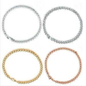 925 Pure Silver Heart-shaped Designer Bracelet – Gold Plated – Souvenir – Women's Gift – Fashionable Pendant – Jewelry Design – Round Bead Bracelet