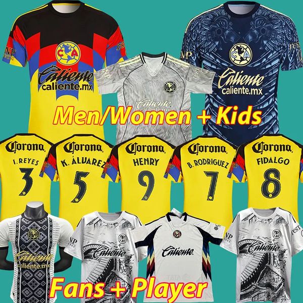 3XL 4XL 25 26 Club America Soccer Jerseys Liga MX HENRY AGUIRRE D.VALDES A.ZENDEJAS FIDALGO 2025 2026 TRICAMPEON Patch Fans Player