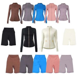 2025 10A Gym sets Jackets and shorts Yoga Jackets Workout Elastic Waist leggings Fitness quick dry fitness Activewear Sweatshirt Zip sets jackets 554