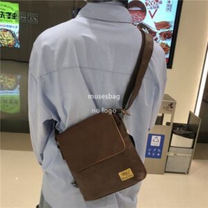 New Korean version of vertical men's shoulder bag casual day crossbody business bag clamshell crossspan bag