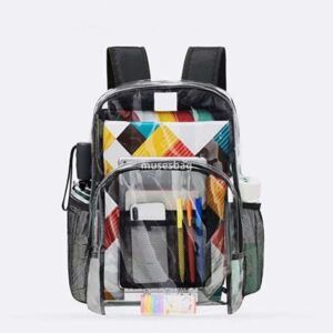 High quality PVC fabric backpack for both men and women with a foreign style student backpack adult large capacity backpack trendy transparent leisure waterproof