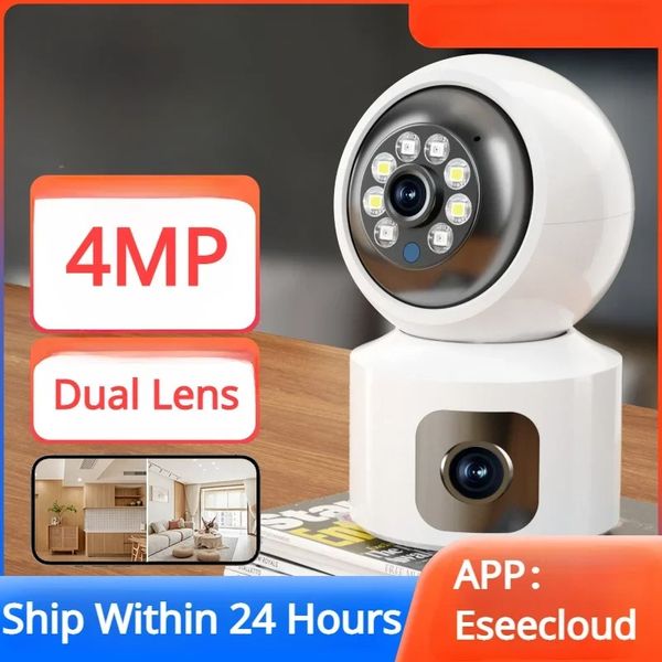 2025 Dual Lens secur cameras 2K 4MP WiFi IP era Digital CCTV 360° PTZ Wireless Smart Home Security Protection Calg Video Monitor Baby Nanny Pet Surveillance