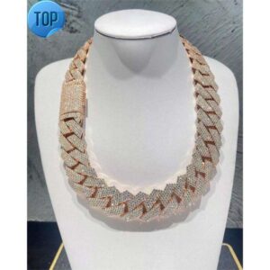 Iced Out 24MM Wide 4 Rows prong setting VVS Moissanite Cuban Link Chain