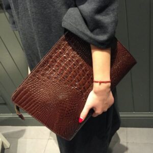 New crocodile pattern men's and women's handbag Korean version men's bag casual envelope bag iPad bag file bag trendy handbag