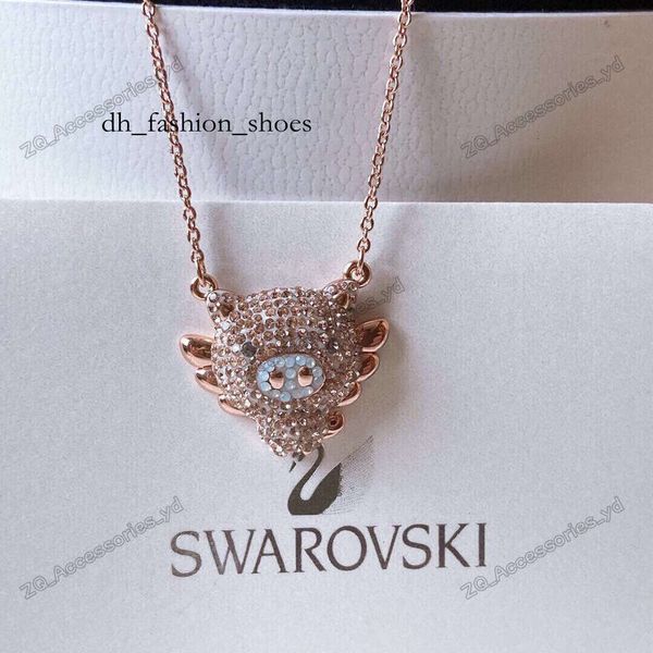 Swan Necklace Swarov Necklace Womens Swaroskys Beating Heart Diamond Pendant Necklace 14K Gold Swan Designer Necklace Style Necklace Emotional Gift Jewelry 768 d3