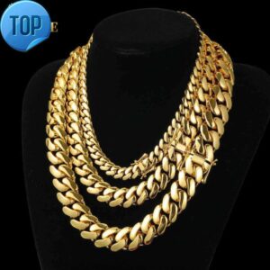 10-22mm Heavy Miami Cuban Link Chain Wholesale Cubana 10k 14k 18k 24k Gold Custom Hip Hop Jewelry Chunky Cuban Necklace for Men