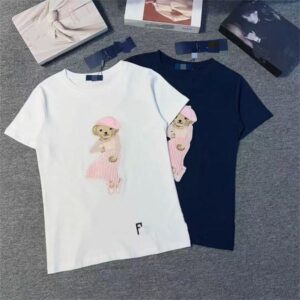 Women's T-Shirt Designer Round neck teddy bear cartoon casual loose Korean short sleeved T-shirt