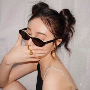 Fashion designer brand cool sunglasses luxury Super high quality New ch5416 oval female star ins same letter double C