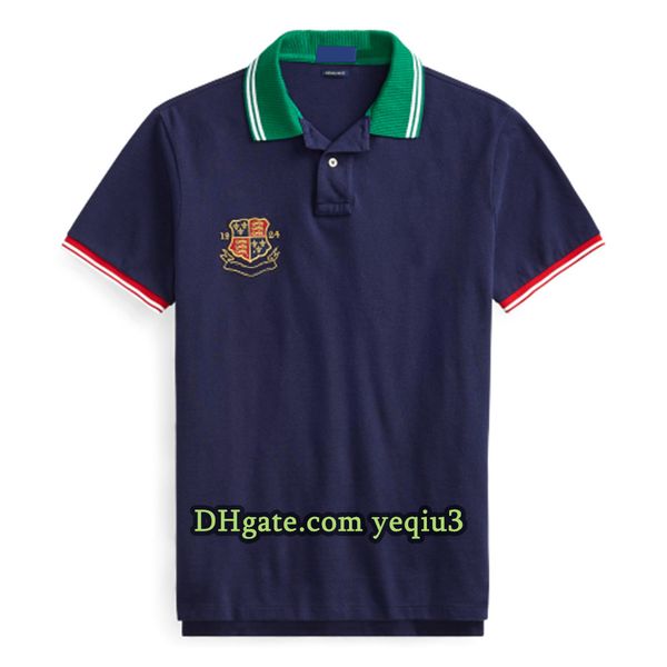 Small Horse Embroidered Designer T Shirt for Men Lapel Neck Casual Fashion Tee Summer Solid Color Stylish Daily Wear