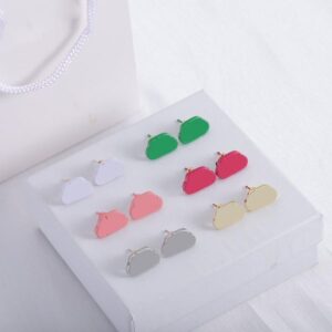 Designer Fashion Letter Earrings for Woman Party Charm Exquisite Earring Street Casual Ear Studs 6 Colors