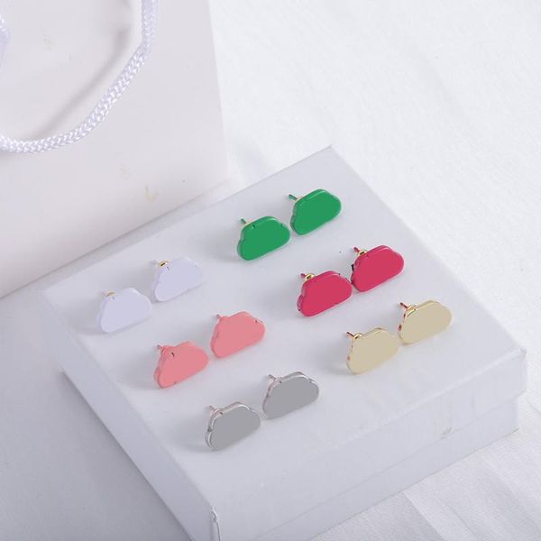 Designer Fashion Letter Earrings for Woman Party Charm Exquisite Earring Street Casual Ear Studs 6 Colors