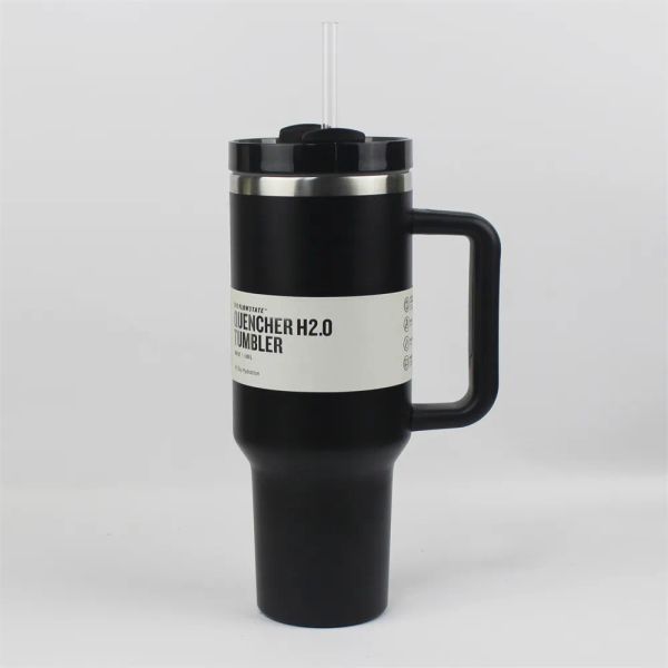 40oz Cups With Silicone Handle Lid and Straw 2nd Generation Car Mugs Vacuum Insulated Water Bottles