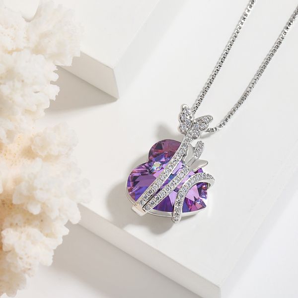 Ocean Heart Butterfly Necklace - A Gift of Love