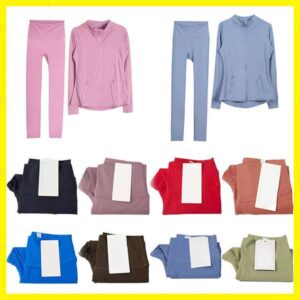 designer Womens pants leggings womens sweatpants 5A quality Yoga Two Piece Sets Fiess Leggings High Waist Sports Jackets Zip Up Coat Elastic Sportswear Gym Suits