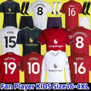 2025 DE LIGT HOJLUND MAINOO MOUNT football shirt Soccer Jersey Pre match Stone Roses MARTINEZ CASEMIRO B. FERNANDES 24 25 26 kit kids tops YORO DORGU Mount001