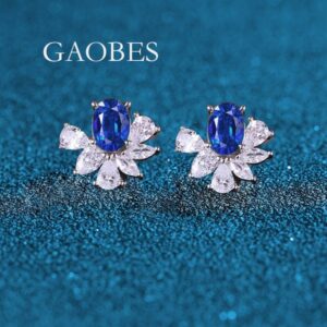 S925 Sterling Silver Multi-Color Stud Earrings in Red, Pink, Green, and Blue, Women's Niche and Versatile Jewelry, High-End Fashion Design