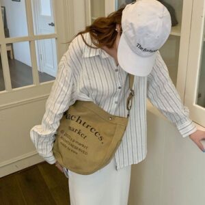 Womens Canvas Handbags – Large Capacity Tote, Lightweight Summer Crossbody Purse Canvas, Stylish Single Shoulder Bag for Daily Use