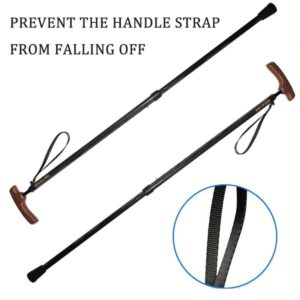 Tactile Adjusting Hiking Sticks Crafted from Premium Carbon Fibre w/ Secure Wooden Tips