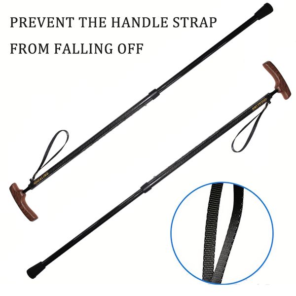 Tactile Adjusting Hiking Sticks Crafted from Premium Carbon Fibre w/ Secure Wooden Tips