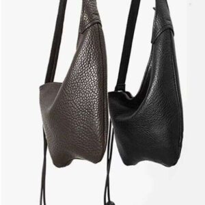 Soft leather lychee pattern niche lazy style large capacity versatile crossbody armpit casual bag