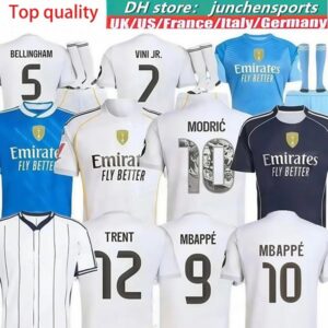 25 26 BELLINGHAM Soccer Jersey 10 MBAPPE 2025 2026 TRENT HUIJSEN VINI JR Fan Player version Football shirts uniform sleeved123