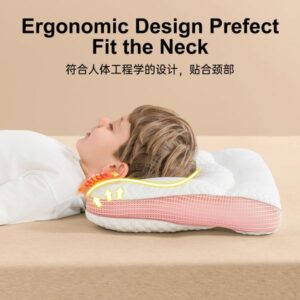 Reidio Toddler Pillows Double Sided Cooling Fabric & Breathable Mesh Kids Pillow Dual Heights Toddler Ergonomic Design Filler Machine Washable