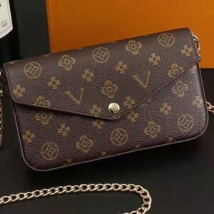 Designer Bag Shoulder Bag Luxury Bag Purse Crossbody Old Flower Full Print Chain Women's Small Square Bag High Quality Leather Handbag Tote Brown 3 in 1 Handbag08