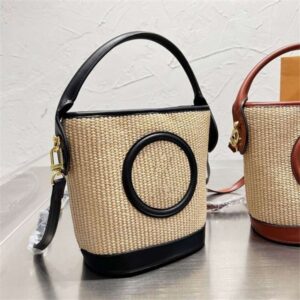 designer bag Designer Bag Fashion Crochet straw Beach Bucket Luxury Travel Handbag Straw Bags Real Leather Shopping Purse Wallet Totes Shoulder Handbags Top Qua