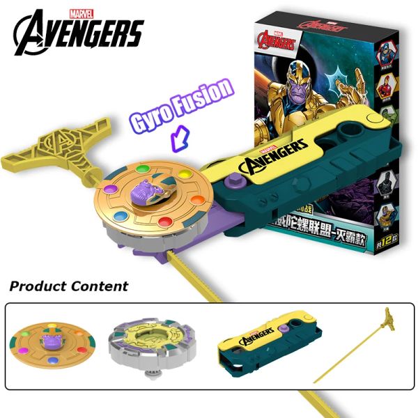 Marvel Avengers Thanos Style Beyblade Battle Game Beyblade Launcher 4PCS Fidget Spinner Movie Peripheral Toy Set Boys Boys Birthday Gifts Collectible Toy