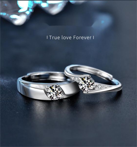 Moissanite Couple Rings 925 Sterling Silver Wedding Bands, D Color, Elegant Luxury Gift, Customizable
