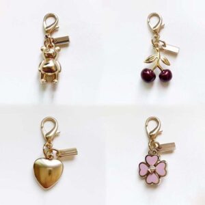 Women Key Decorative Pendant Accessory Girls Like Classic Metal Buckle Ring designer Bag Charm keychain for Women cute bag charms chain Lanyards with box