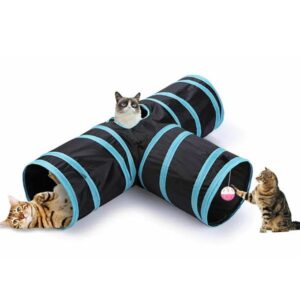 Pet Toys for Dog Cat Interactive Crinkle Tunnel Toy Soft Polyester Fabric Perfect For Kittens And Adult Cats