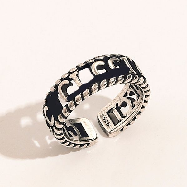 Designer Letter Band Rings Women Stainless Stee Love Open Ring Rings Finger Wedding Jewelry Gift
