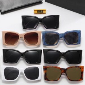 Classic sunglasses for women luxury designer sunglasses men's large full-frame dark tinted glasses letter-wide frame summer couple outdoor sunglasses with box 119