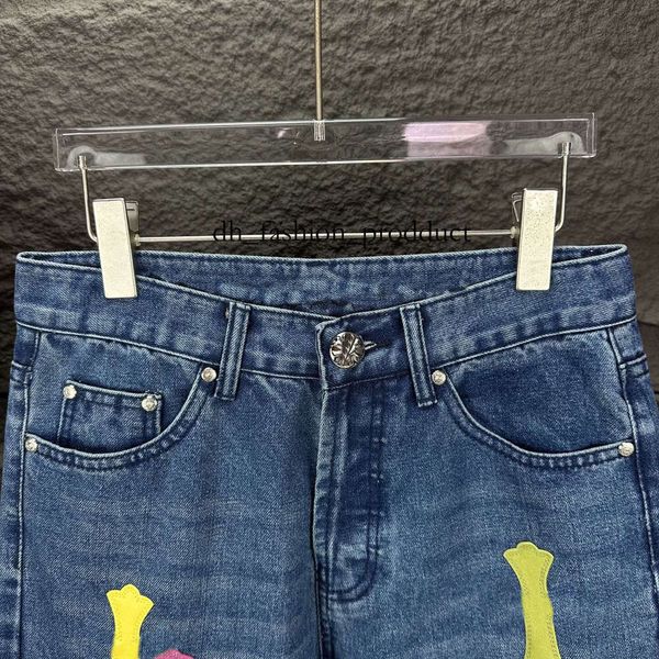 Chrome Jeans 25 Jeans New Men's Women's Jeans Designer Make Old Washed Straight Trousers Letter Prints Long Style High Quality Luxury Jeans Motorcycle Cross 5fa