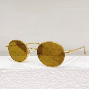 Ladies Metal Frame Bright Round SunglassesZ2429U Womens Designer Gold Metal Casual Sunglasses 100% UV Resistant Polarized Lens Lens Print Design