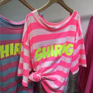 Chic Ladies' Casual Stripede Tee – V-neck Summer Shirt