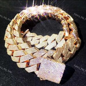 Necklace Moissanite designer chain silver gold rose gold iced out chain pass diamond tester pendant 925 Sterling Vvs cuban link chain