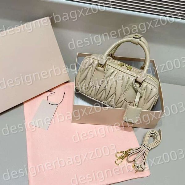 Miuly Designer Muis Arcadie Miue Tote Miuly Bag Bowling Bag Pleated Aventure Bag Arcadie Handbags Small Size Single Shoulder Crossbody Tote New Boston Handbag Women