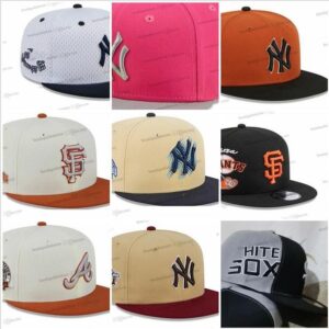 2024 USA New York Baseball Cap 22 Colors Adjustable Hat for Men Vintage Flat Sport Snapback Brown