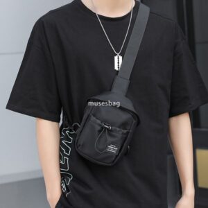 Mini waist pack male fashion brand single shoulder crossbody bag personality fashion trend ins chest bag mobile phone bag small lightweight waist pack