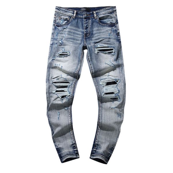 Jeans for Designer Mens women baggy pencil european hole jean mens trousers biker black skinny jeans men slim denim pants