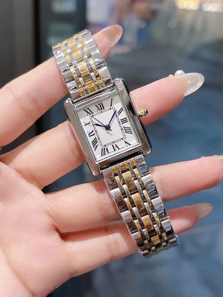Womens tank Watch Square Watches Designer Diamond Premium Quartz Movement Stainless Steel Bracelet Sapphire Glass Waterproof santos wristwatches