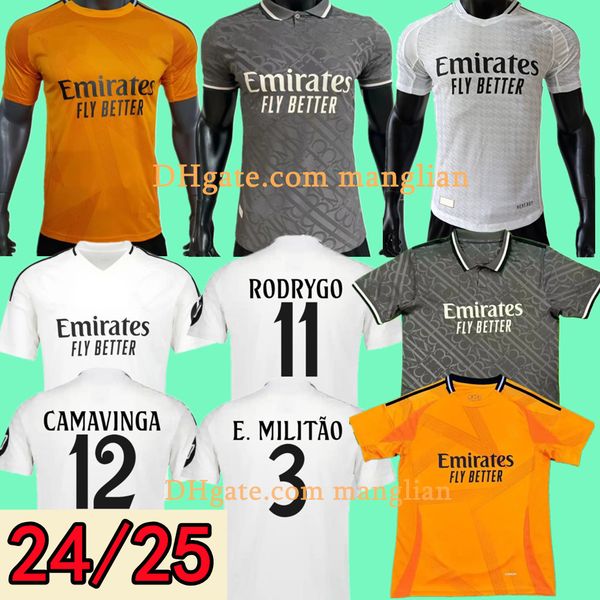 24 25 Season Soccer Jerseys BELLINGHAM VINI JR MBAPPE 9 TCHOUAMENI football shirt CAMAVINGA Rodrygo MODRIC Camisetas men kids kit uniforms fans player